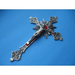Krzyż metalowy odlew nikiel 30 cm.Wersja LUX
